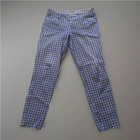 OLD NAVY size 2 Black & Royal Blue houndstooth PIXIE crop pants Stretch - Picture 6 of 11